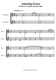 Amazing Grace: recorder solo, unison or 2 part